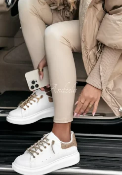 Adidasy Chic Shoes Bialo-Zlote