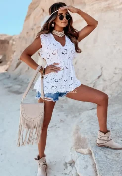 Azurowa Bluzka Boho Elsmere Biala