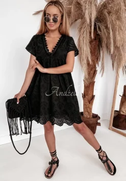 Azurowa Sukienka Boho Bethy Czarna