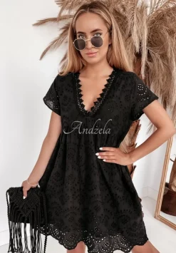 Azurowa Sukienka Boho Bethy Czarna