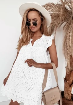 Azurowa Sukienka Boho Shannon Biala