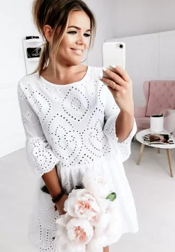 Azurowa Sukienka Boho Vibes Biala