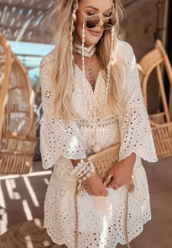 Azurowa Sukienka Boho Walking On Sunshine Ecru