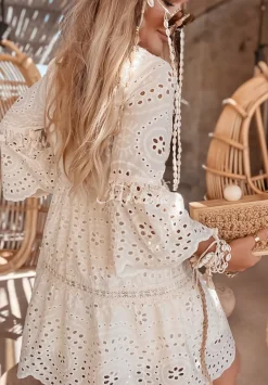Azurowa Sukienka Boho Walking On Sunshine Ecru
