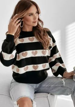 Azurowy Sweter W Serca I Heart This Czarny