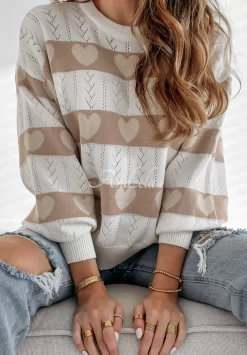 Azurowy Sweter W Serca I Heart This Bialy
