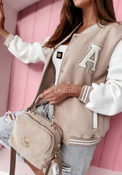 Bluza Bejsbolowka Oldschool Bialo-Bezowa
