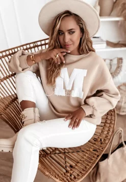 Bluza Mason Bezowo-Biala