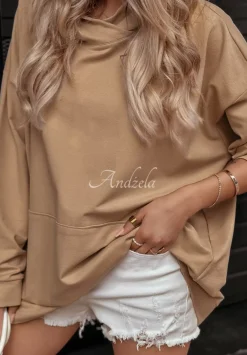 Bluza Oversize Z Kapturem Limitless Camelowa