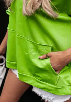 Bluza Oversize Z Kapturem Limitless Limonkowa
