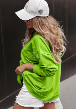 Bluza Oversize Z Kapturem Limitless Limonkowa