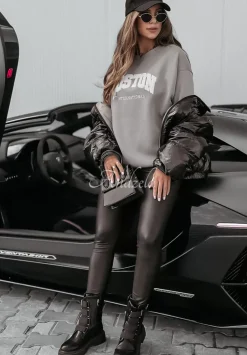 Bluza Oversize Z Nadrukiem My Boston Szara
