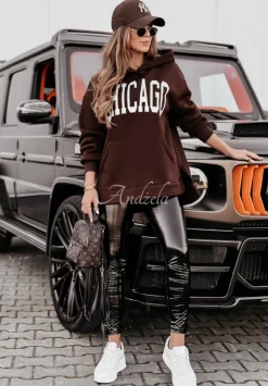 Bluza Z Kapturem Chicago Lady Czekoladowa