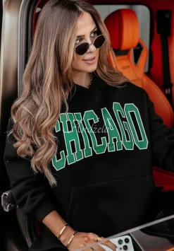 Bluza Z Kapturem Chicago Lady Czarna