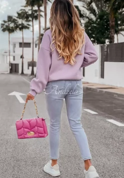 Bluza Z Napisem Amour Liliowa
