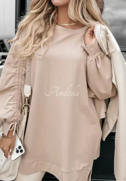 Bluza Ze Sciagaczami Good Mood Bezowa