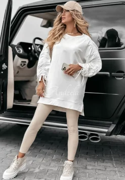Bluza Ze Sciagaczami Good Mood Ecru