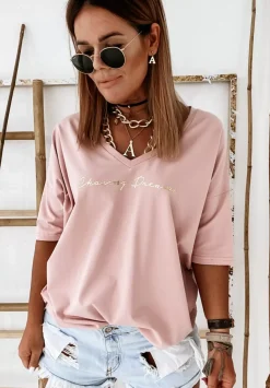 Bluzka Oversize Chasing Dreams Pudrowy Roz