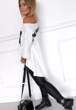 Bluzka Oversize Lamu Biala