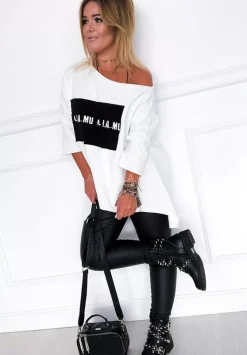 Bluzka Oversize Lamu Biala