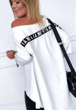 Bluzka Oversize Lamu Biala