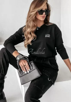 Bluzka Z Nadrukiem Be Cool, Be Kind Czarna