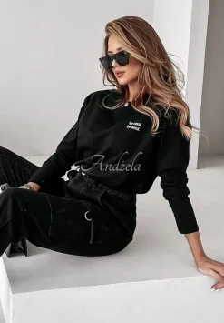 Bluzka Z Nadrukiem Be Cool, Be Kind Czarna