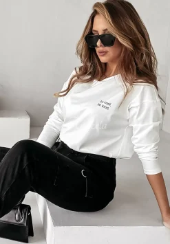 Bluzka Z Nadrukiem Be Cool, Be Kind Ecru