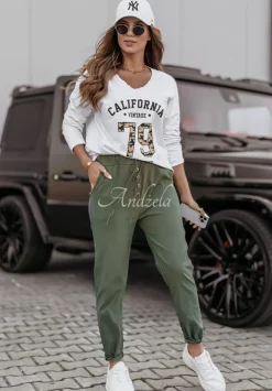 Bluzka Z Nadrukiem California Los Angeles Ecru
