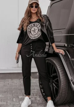 Bluzka Z Nadrukiem Rock Star Czarna