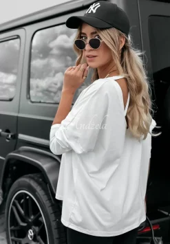 Bluzka Z Ozdobnym Dekoltem Basic Bliss Ecru