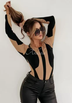Body We Wzory Hollywood Vibes Bezowo-Czarne