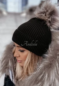 Czapka Z Pomponem Greenland Czarna