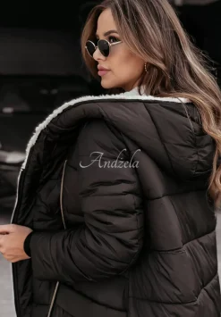 Dluga Dwustronna Kurtka Z Futerkiem Scents Of Winter Czarna