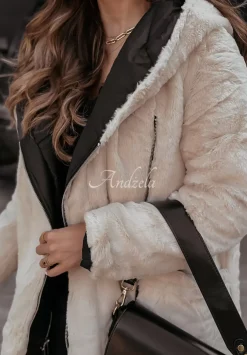 Dluga Dwustronna Kurtka Z Futerkiem Scents Of Winter Czarna
