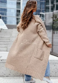 Dlugi Kardigan Oversize All Day Raining Camelowy