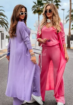 Dlugi Kardigan Oversize Back To Basics Rozowy