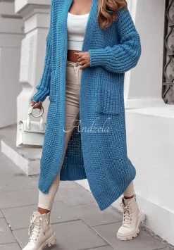 Dlugi Kardigan Oversize Embrace The Joy Niebieski