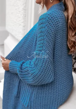 Dlugi Kardigan Oversize Embrace The Joy Niebieski