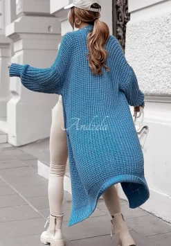 Dlugi Kardigan Oversize Embrace The Joy Niebieski