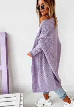 Dlugi Kardigan Oversize Sephia Fioletowy