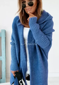 Dlugi Kardigan Oversize Z Kapturem Montevista Jeansowy