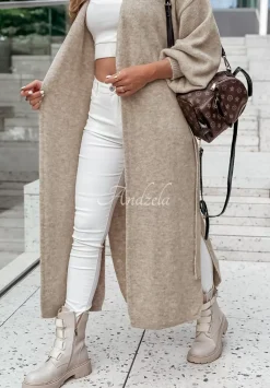 Dlugi Kardigan Oversize Z Bufkami Always And Forever Bezowy