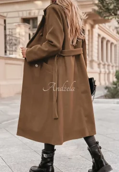 Dlugi Plaszcz Z Paskiem Autumn Is Here Camelowy