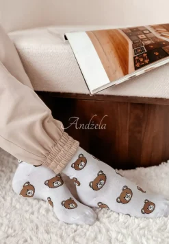 Dlugie Skarpetki Z Misiami Bears Biale