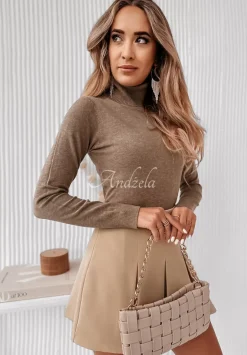 Dopasowany Sweter Z Golfem Solange Mokka