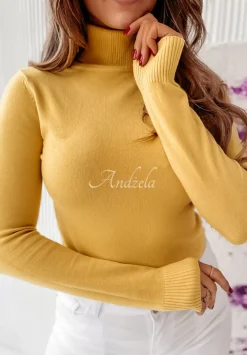 Dopasowany Sweter Z Golfem Solange Bananowy
