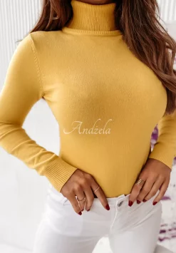 Dopasowany Sweter Z Golfem Solange Bananowy