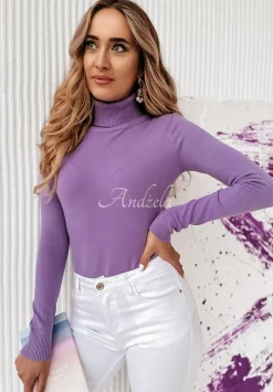 Dopasowany Sweter Z Golfem Solange Fioletowy