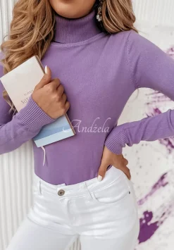 Dopasowany Sweter Z Golfem Solange Fioletowy